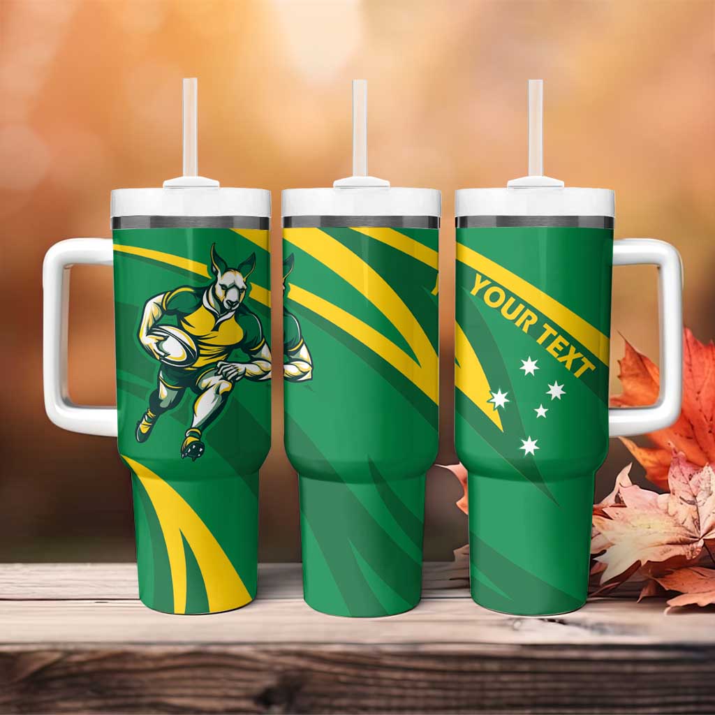Personalized Australia Rugby Champion Tumbler With Handle Wallabies Mascot with Sporty Style - Wonder Print Shop