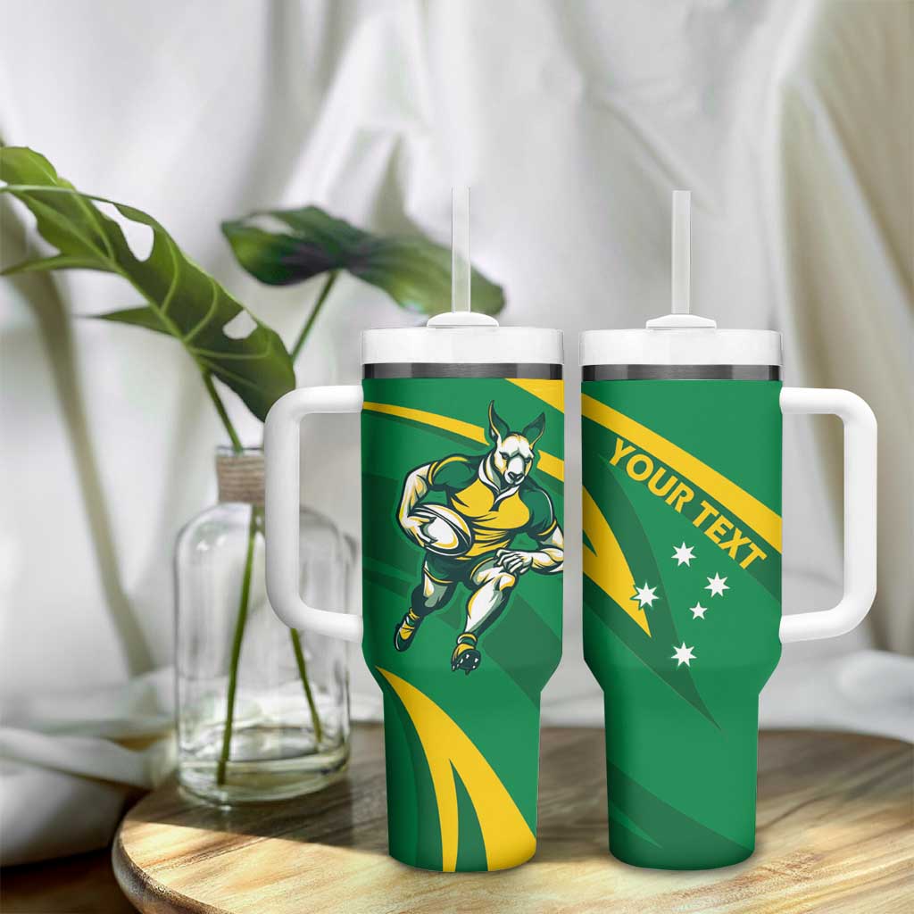 Personalized Australia Rugby Champion Tumbler With Handle Wallabies Mascot with Sporty Style - Wonder Print Shop
