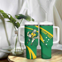 Personalized Australia Rugby Champion Tumbler With Handle Wallabies Mascot with Sporty Style - Wonder Print Shop