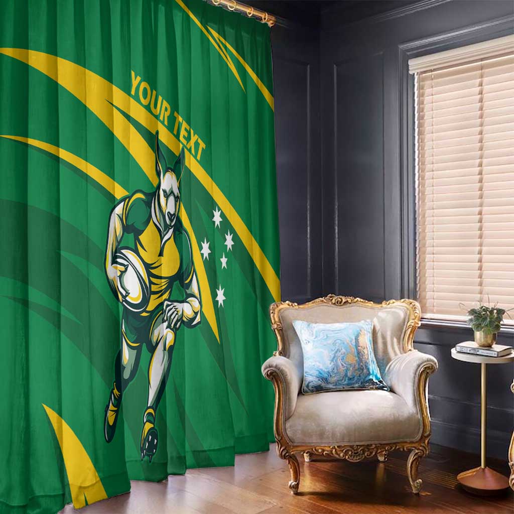 Personalized Australia Rugby Champion Window Curtain Wallabies Mascot with Sporty Style - Wonder Print Shop