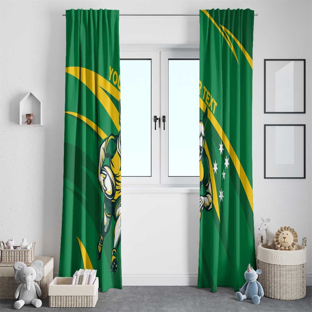 Personalized Australia Rugby Champion Window Curtain Wallabies Mascot with Sporty Style - Wonder Print Shop