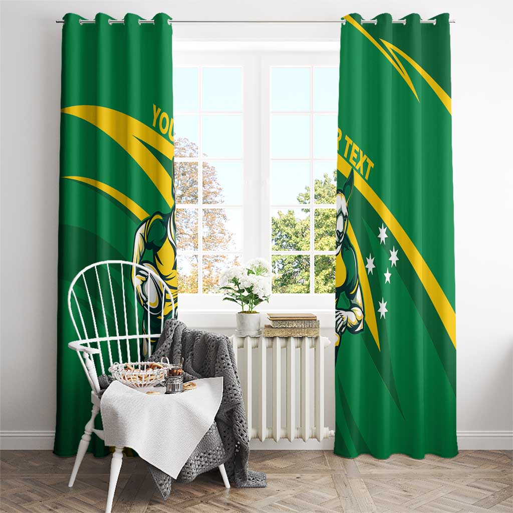 Personalized Australia Rugby Champion Window Curtain Wallabies Mascot with Sporty Style - Wonder Print Shop