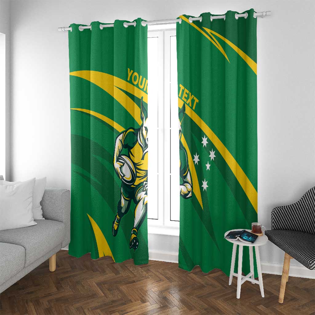 Personalized Australia Rugby Champion Window Curtain Wallabies Mascot with Sporty Style - Wonder Print Shop
