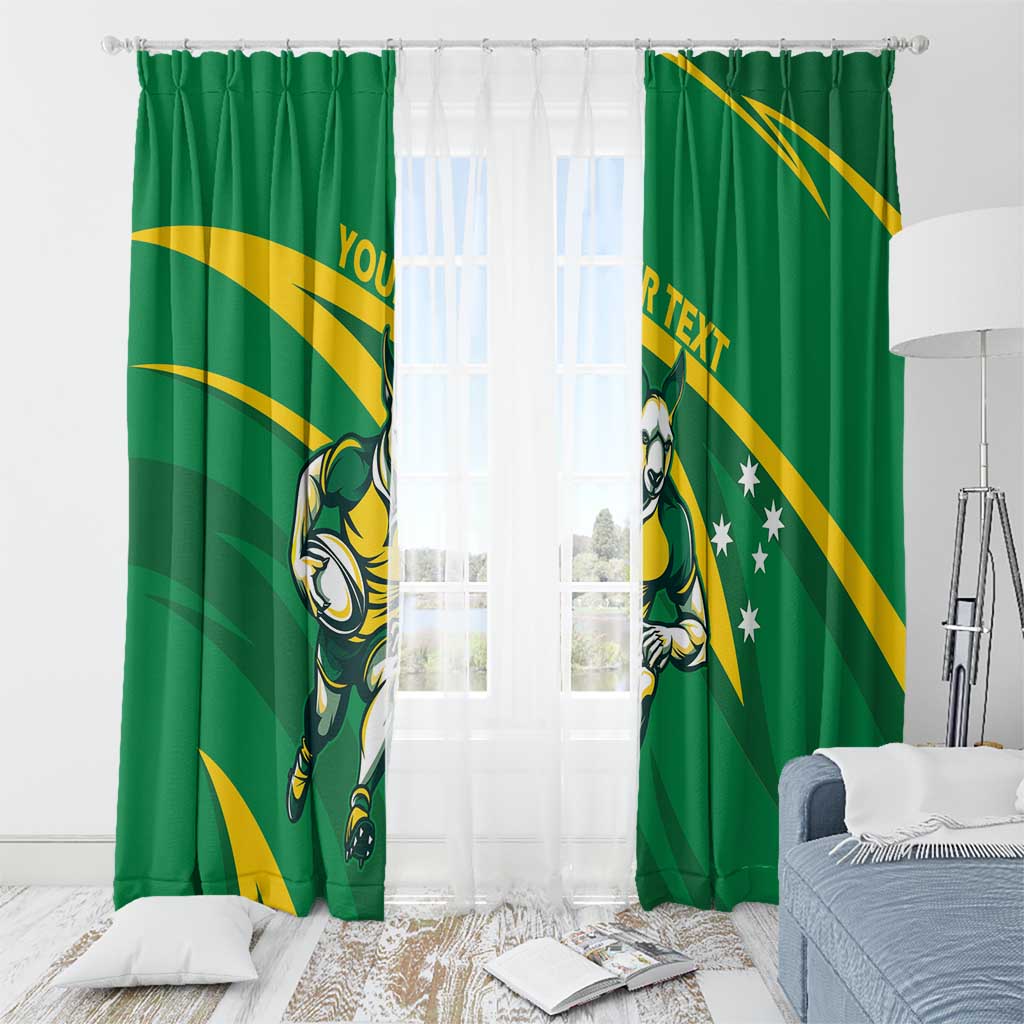 Personalized Australia Rugby Champion Window Curtain Wallabies Mascot with Sporty Style - Wonder Print Shop
