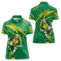 Personalized Australia Rugby Champion Women Polo Shirt Wallabies Mascot with Sporty Style - Wonder Print Shop