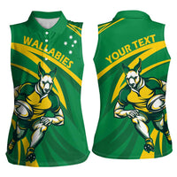 Personalized Australia Rugby Champion Women Sleeveless Polo Shirt Wallabies Mascot with Sporty Style - Wonder Print Shop