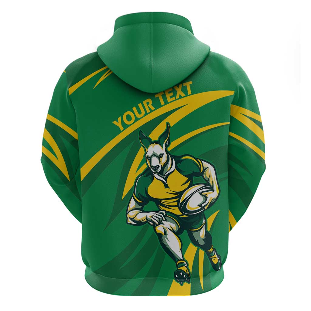 Personalized Australia Rugby Champion Zip Hoodie Wallabies Mascot with Sporty Style - Wonder Print Shop