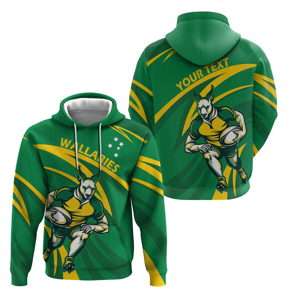 Personalized Australia Rugby Champion Zip Hoodie Wallabies Mascot with Sporty Style - Wonder Print Shop