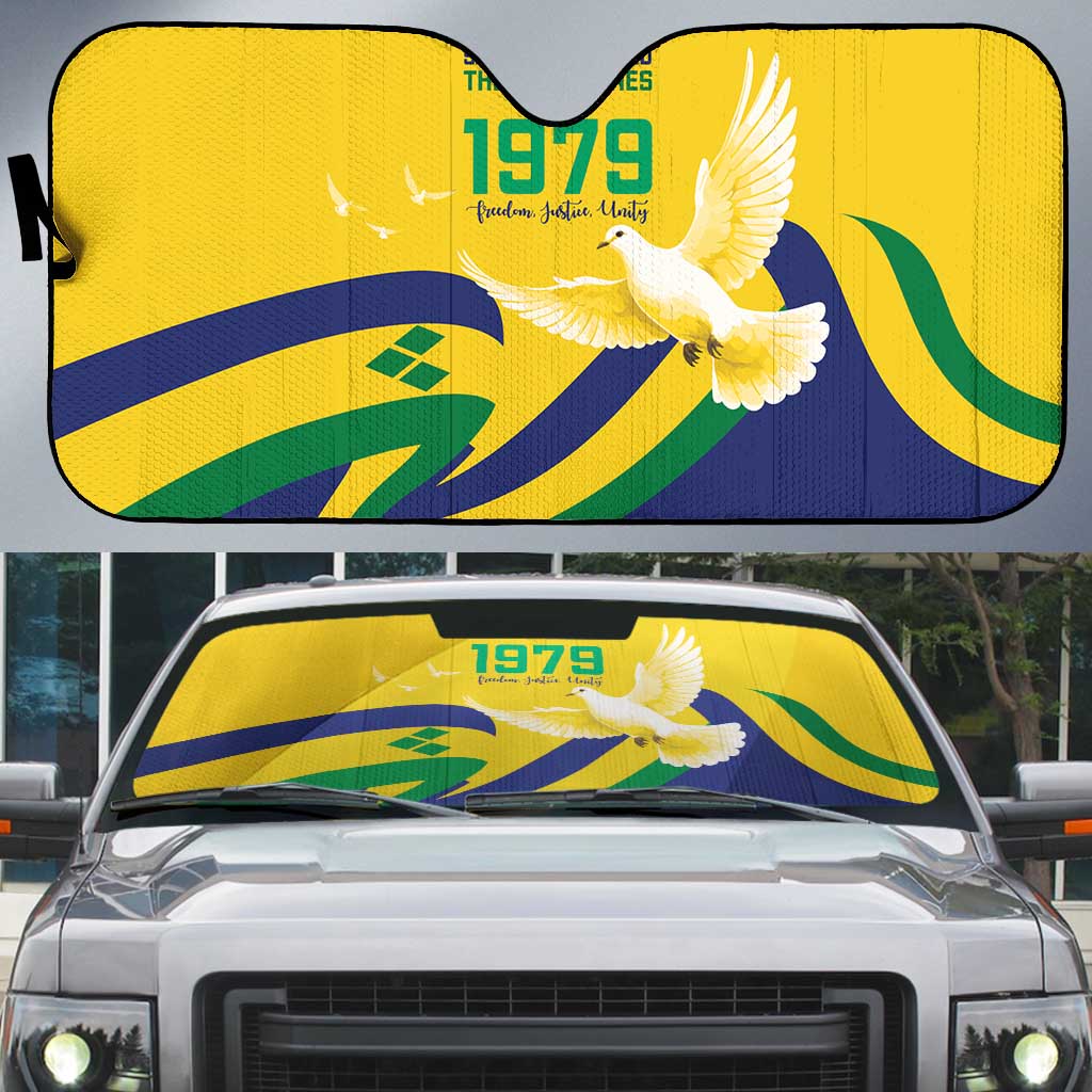 Saint Vincent and the Grenadines Auto Sun Shade Gratitude to the Land Pride Since 1979 - Wonder Print Shop