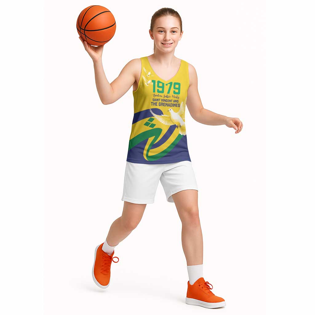 Saint Vincent and the Grenadines Basketball Jersey Gratitude to the Land Pride Since 1979 - Wonder Print Shop