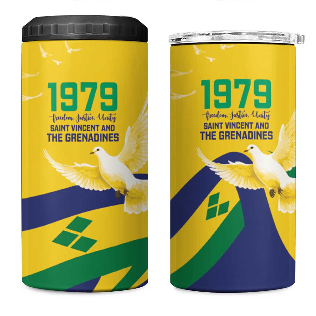 Saint Vincent and the Grenadines 4 in 1 Can Cooler Tumbler Gratitude to the Land Pride Since 1979 - Wonder Print Shop