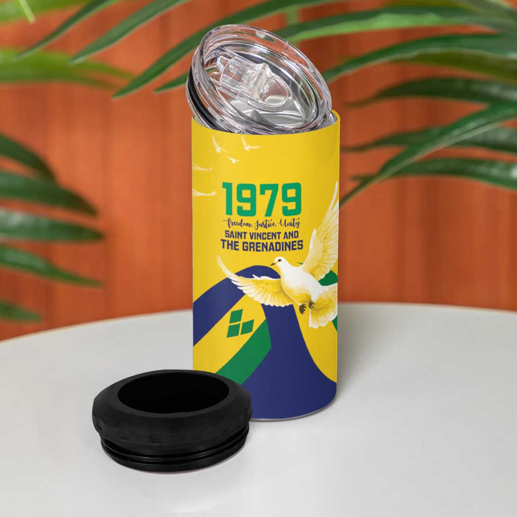 Saint Vincent and the Grenadines 4 in 1 Can Cooler Tumbler Gratitude to the Land Pride Since 1979 - Wonder Print Shop