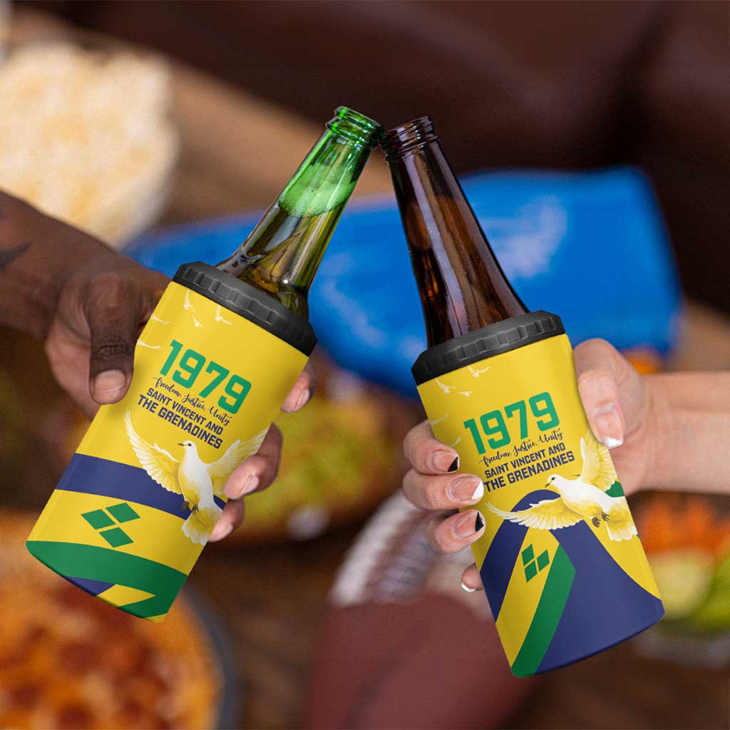Saint Vincent and the Grenadines 4 in 1 Can Cooler Tumbler Gratitude to the Land Pride Since 1979 - Wonder Print Shop