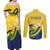 Saint Vincent and the Grenadines Couples Matching Off Shoulder Maxi Dress and Long Sleeve Button Shirt Gratitude to the Land Pride Since 1979 - Wonder Print Shop