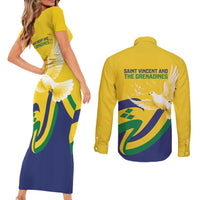 Saint Vincent and the Grenadines Couples Matching Short Sleeve Bodycon Dress and Long Sleeve Button Shirt Gratitude to the Land Pride Since 1979 - Wonder Print Shop