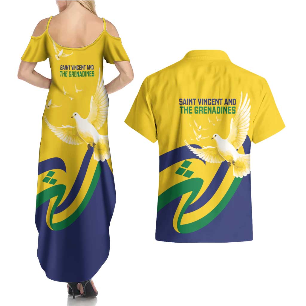Saint Vincent and the Grenadines Couples Matching Summer Maxi Dress and Hawaiian Shirt Gratitude to the Land Pride Since 1979 - Wonder Print Shop