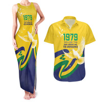 Saint Vincent and the Grenadines Couples Matching Tank Maxi Dress and Hawaiian Shirt Gratitude to the Land Pride Since 1979 - Wonder Print Shop
