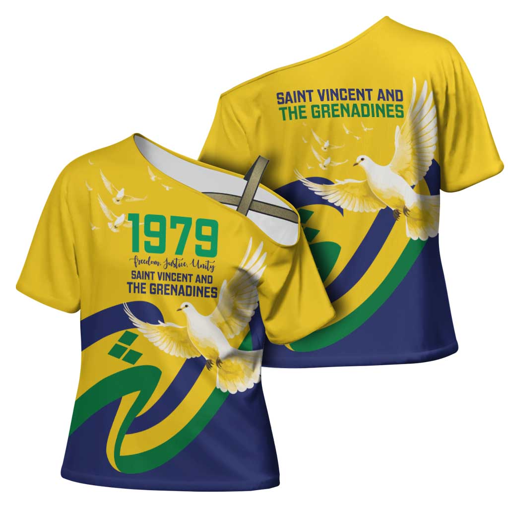 Saint Vincent and the Grenadines Cross Shoulder Shirt Gratitude to the Land Pride Since 1979 - Wonder Print Shop