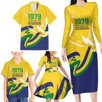 Saint Vincent and the Grenadines Family Matching Long Sleeve Bodycon Dress and Hawaiian Shirt Gratitude to the Land Pride Since 1979 - Wonder Print Shop