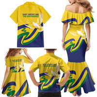 Saint Vincent and the Grenadines Family Matching Mermaid Dress and Hawaiian Shirt Gratitude to the Land Pride Since 1979 - Wonder Print Shop