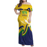 Saint Vincent and the Grenadines Family Matching Off Shoulder Maxi Dress and Hawaiian Shirt Gratitude to the Land Pride Since 1979 - Wonder Print Shop