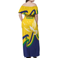 Saint Vincent and the Grenadines Family Matching Off Shoulder Maxi Dress and Hawaiian Shirt Gratitude to the Land Pride Since 1979 - Wonder Print Shop