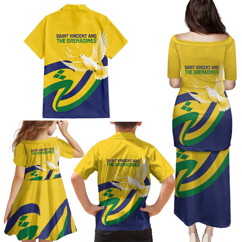 Saint Vincent and the Grenadines Family Matching Puletasi and Hawaiian Shirt Gratitude to the Land Pride Since 1979 - Wonder Print Shop