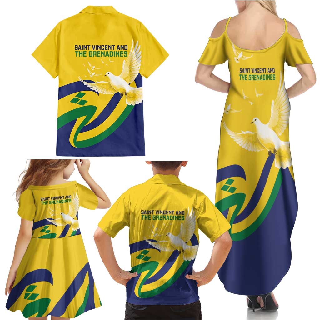 Saint Vincent and the Grenadines Family Matching Summer Maxi Dress and Hawaiian Shirt Gratitude to the Land Pride Since 1979 - Wonder Print Shop
