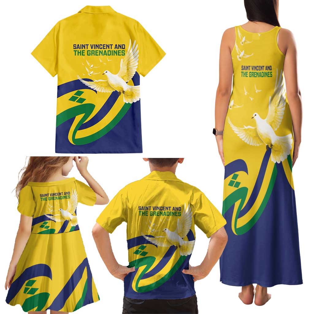 Saint Vincent and the Grenadines Family Matching Tank Maxi Dress and Hawaiian Shirt Gratitude to the Land Pride Since 1979 - Wonder Print Shop