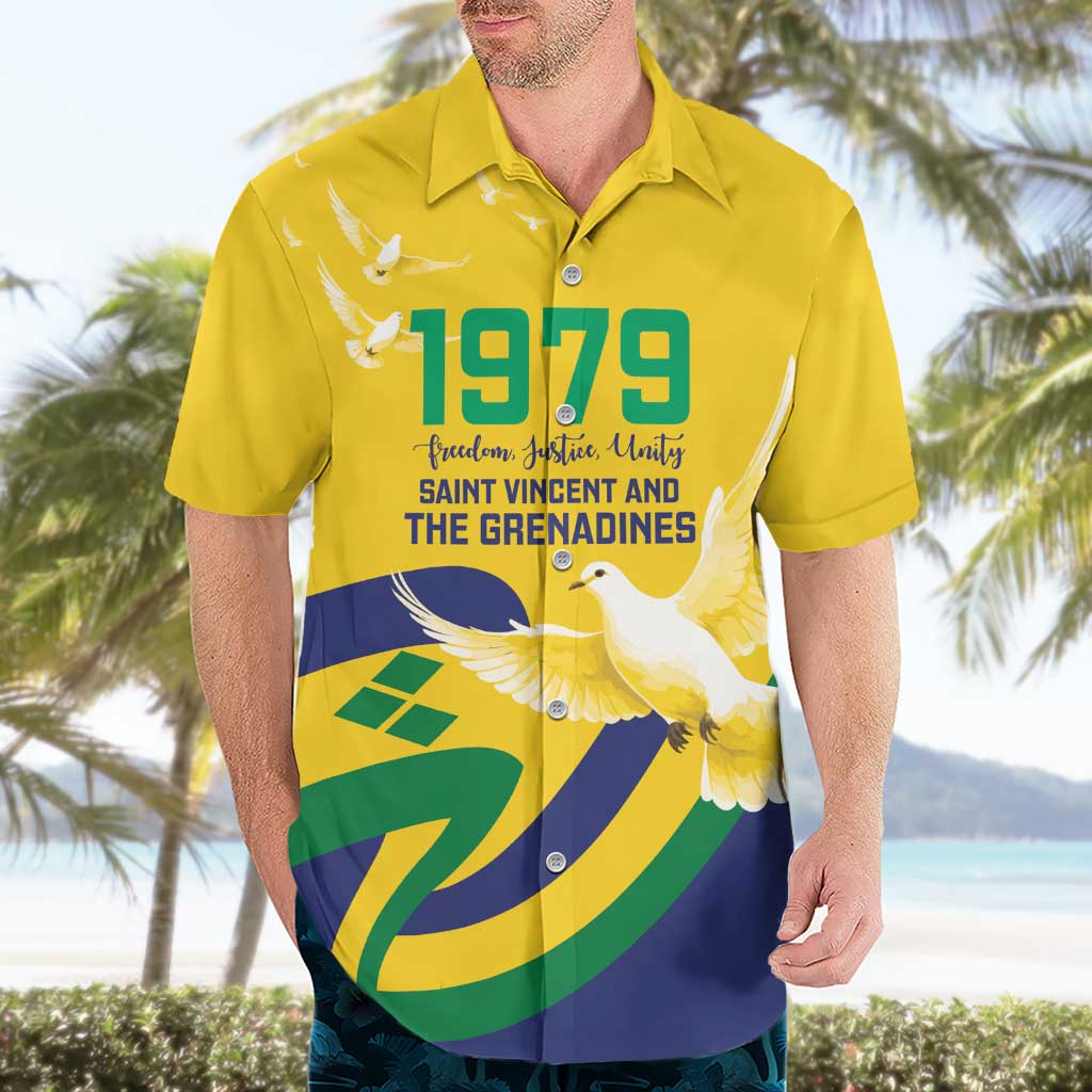 Saint Vincent and the Grenadines Hawaiian Shirt Gratitude to the Land Pride Since 1979 - Wonder Print Shop