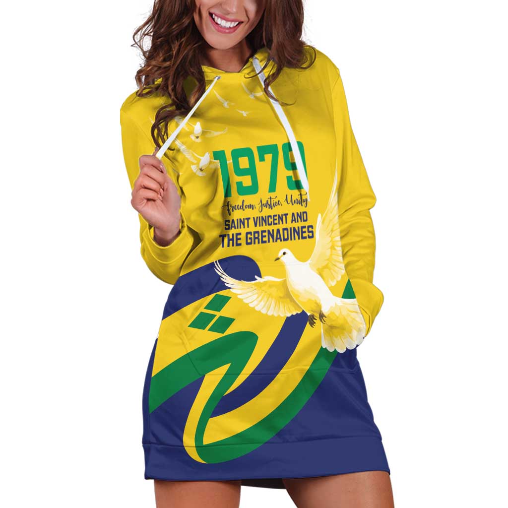 Saint Vincent and the Grenadines Hoodie Dress Gratitude to the Land Pride Since 1979 - Wonder Print Shop