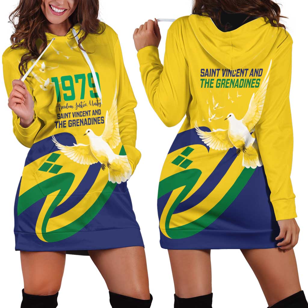 Saint Vincent and the Grenadines Hoodie Dress Gratitude to the Land Pride Since 1979 - Wonder Print Shop