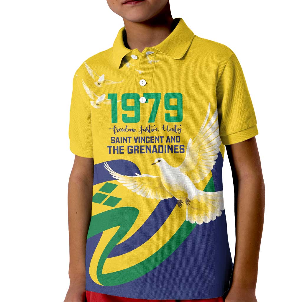 Saint Vincent and the Grenadines Kid Polo Shirt Gratitude to the Land Pride Since 1979 - Wonder Print Shop