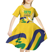 Saint Vincent and the Grenadines Kid Short Sleeve Dress Gratitude to the Land Pride Since 1979 - Wonder Print Shop