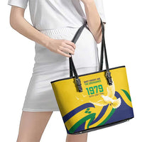 Saint Vincent and the Grenadines Leather Tote Bag Gratitude to the Land Pride Since 1979 - Wonder Print Shop