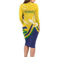 Saint Vincent and the Grenadines Long Sleeve Bodycon Dress Gratitude to the Land Pride Since 1979 - Wonder Print Shop