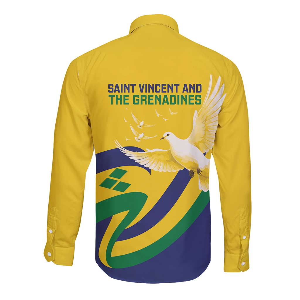 Saint Vincent and the Grenadines Long Sleeve Button Shirt Gratitude to the Land Pride Since 1979 - Wonder Print Shop