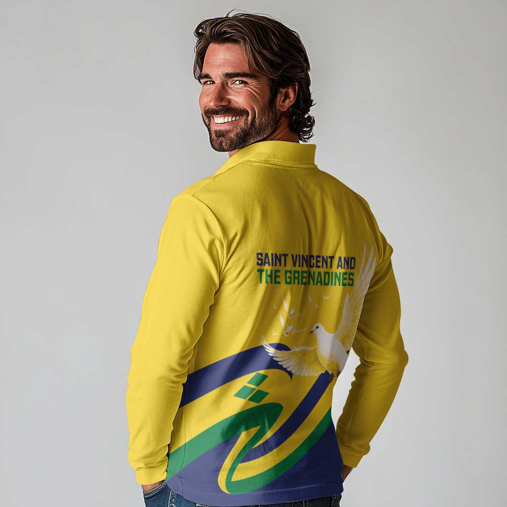 Saint Vincent and the Grenadines Long Sleeve Polo Shirt Gratitude to the Land Pride Since 1979 - Wonder Print Shop
