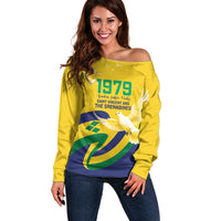Saint Vincent and the Grenadines Off Shoulder Sweater Gratitude to the Land Pride Since 1979 - Wonder Print Shop