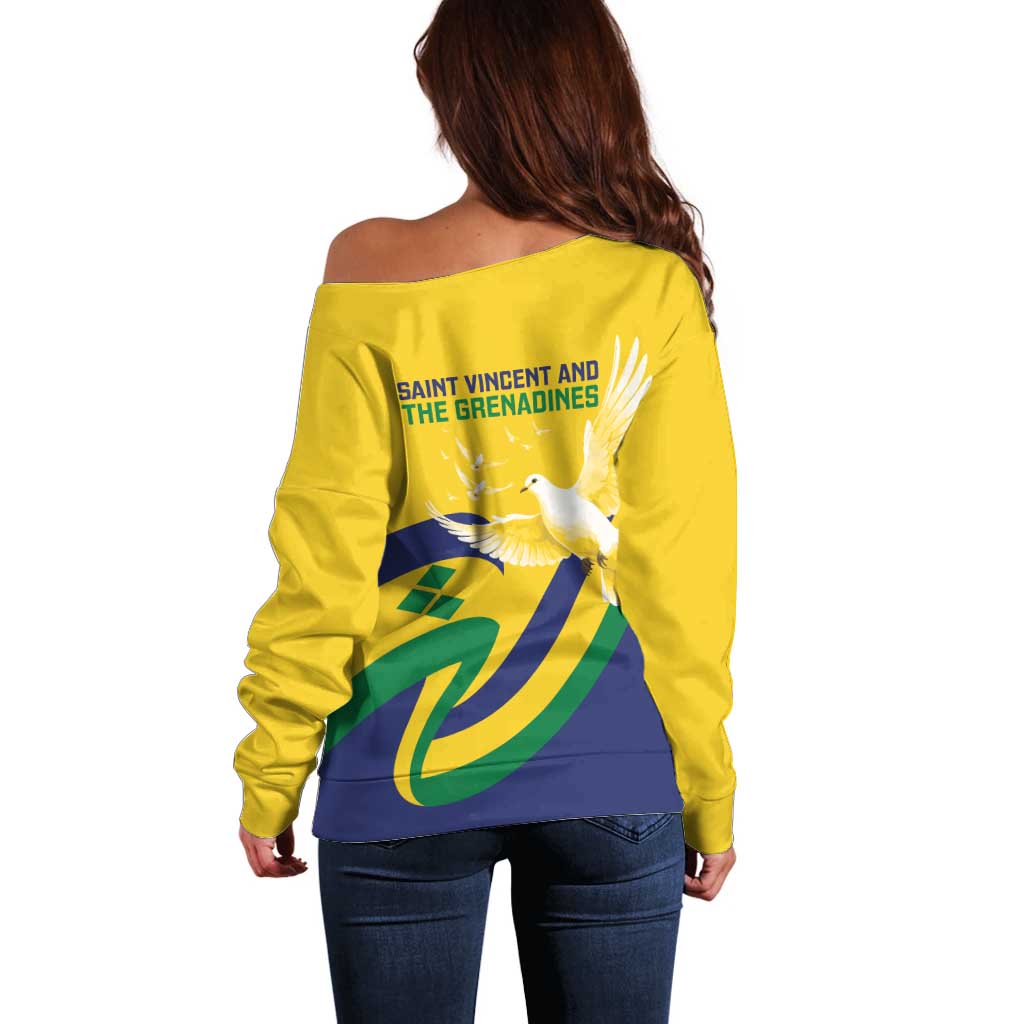 Saint Vincent and the Grenadines Off Shoulder Sweater Gratitude to the Land Pride Since 1979 - Wonder Print Shop