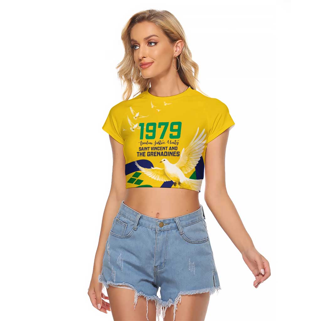 Saint Vincent and the Grenadines Raglan Cropped T Shirt Gratitude to the Land Pride Since 1979 - Wonder Print Shop
