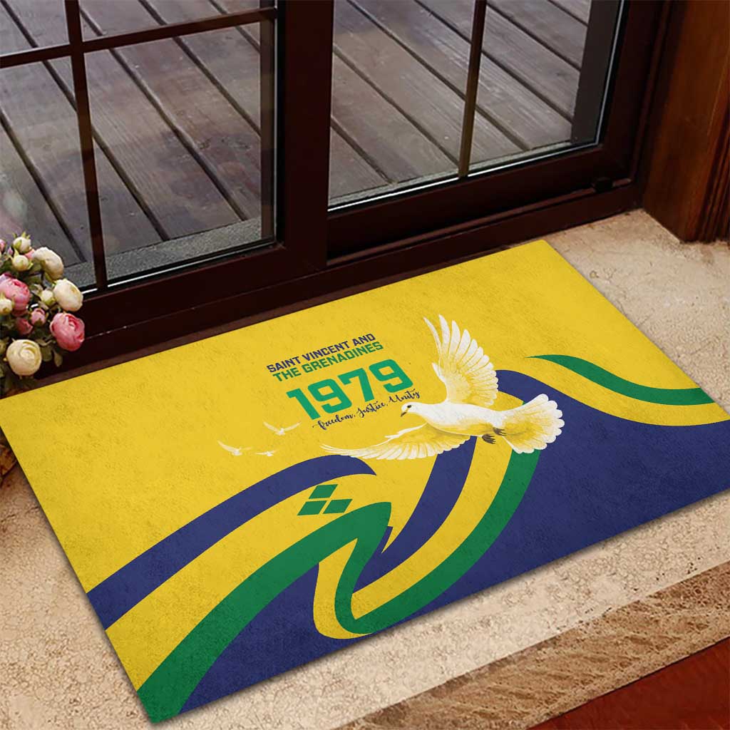 Saint Vincent and the Grenadines Rubber Doormat Gratitude to the Land Pride Since 1979 - Wonder Print Shop
