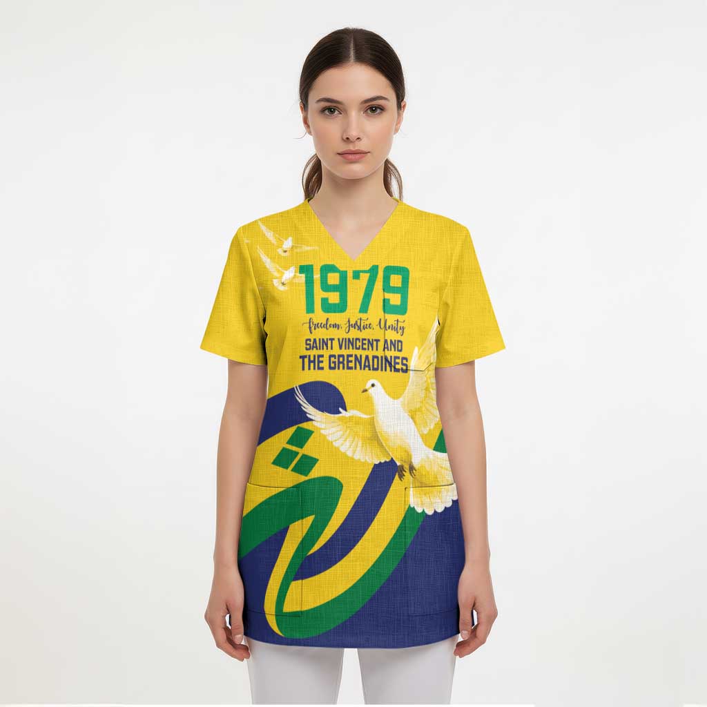 Saint Vincent and the Grenadines Scrub Top Gratitude to the Land Pride Since 1979 - Wonder Print Shop