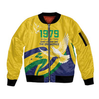 Saint Vincent and the Grenadines Sleeve Zip Bomber Jacket Gratitude to the Land Pride Since 1979 - Wonder Print Shop