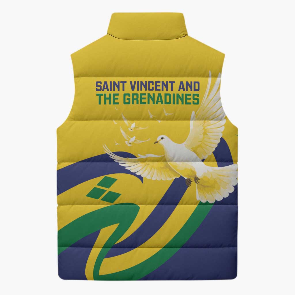 Saint Vincent and the Grenadines Sleeveless Puffer Jacket Gratitude to the Land Pride Since 1979 - Wonder Print Shop