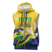 Saint Vincent and the Grenadines Sleeveless Zip Hoodie Gratitude to the Land Pride Since 1979 - Wonder Print Shop