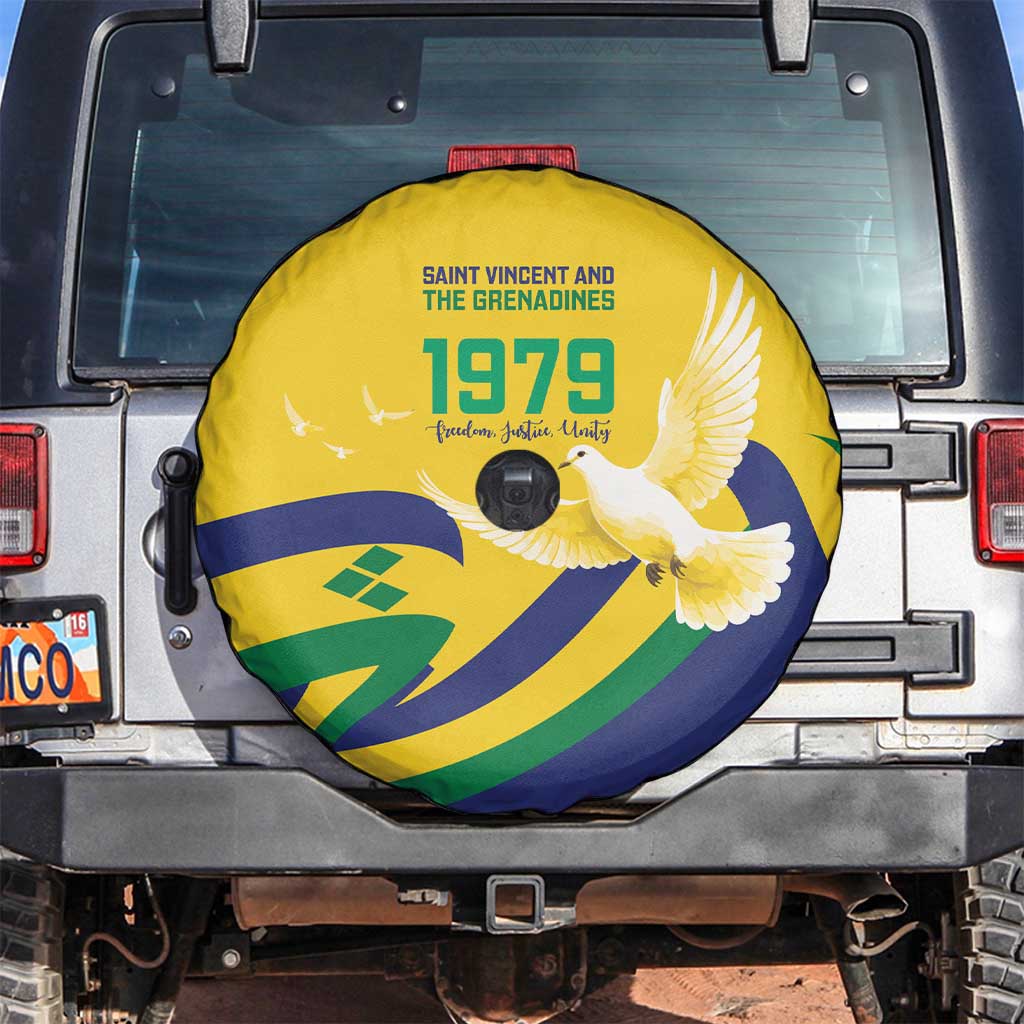 Saint Vincent and the Grenadines Spare Tire Cover Gratitude to the Land Pride Since 1979 - Wonder Print Shop