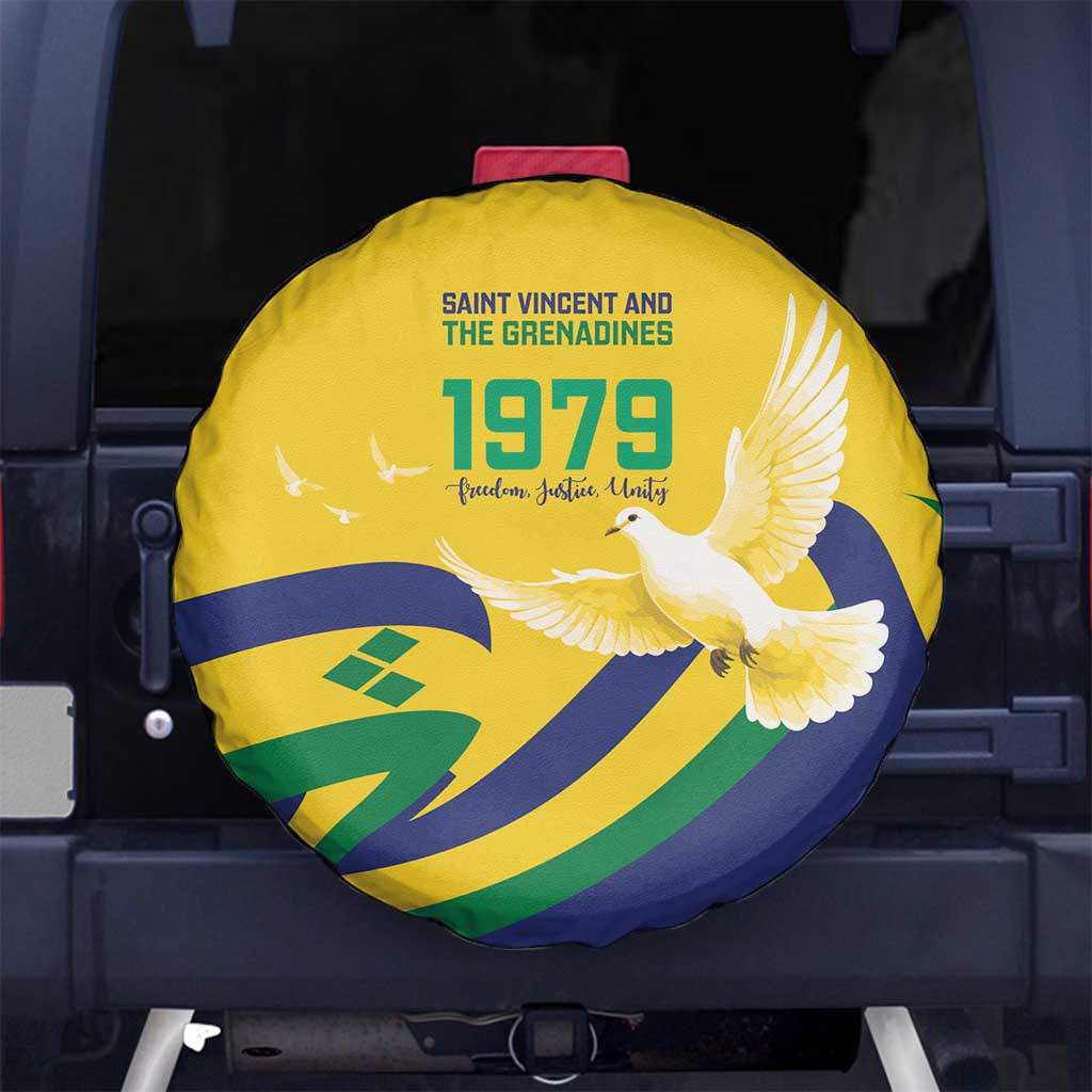 Saint Vincent and the Grenadines Spare Tire Cover Gratitude to the Land Pride Since 1979 - Wonder Print Shop
