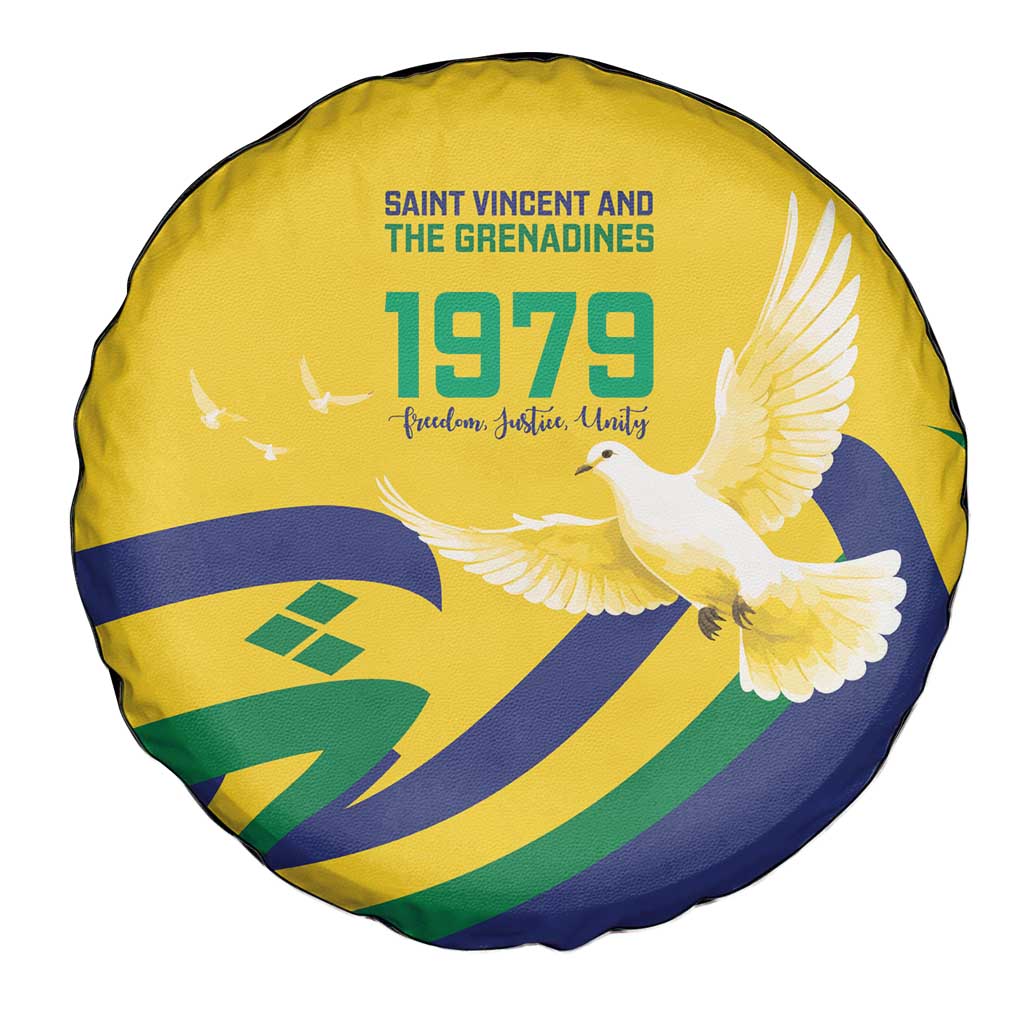 Saint Vincent and the Grenadines Spare Tire Cover Gratitude to the Land Pride Since 1979 - Wonder Print Shop