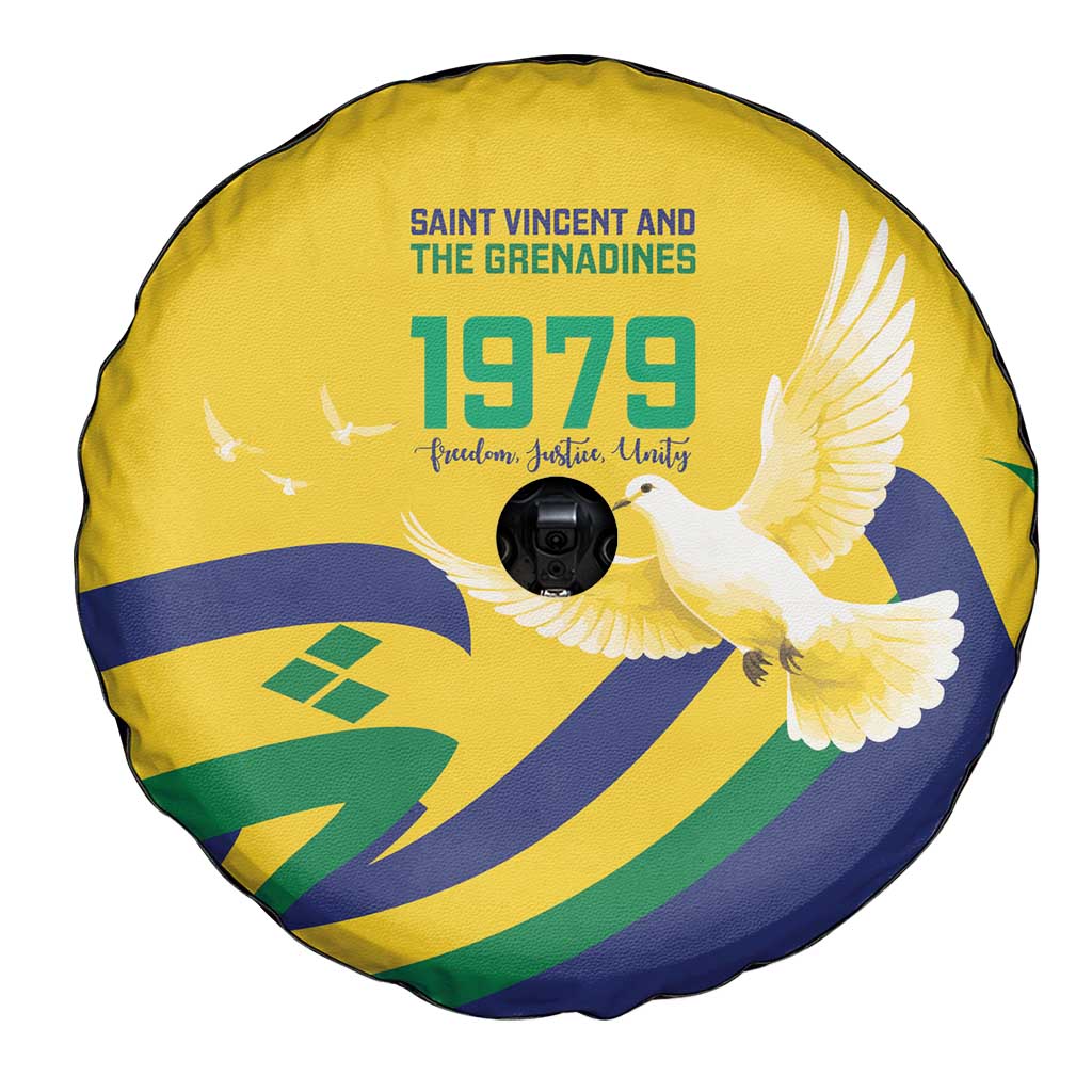 Saint Vincent and the Grenadines Spare Tire Cover Gratitude to the Land Pride Since 1979 - Wonder Print Shop
